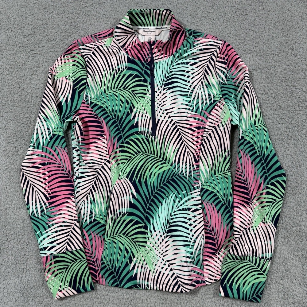 Tommy Bahama Golf Women's UPF 50 Long Sleeve Palm Leaf 1/4 Zip Shirt  Size Large